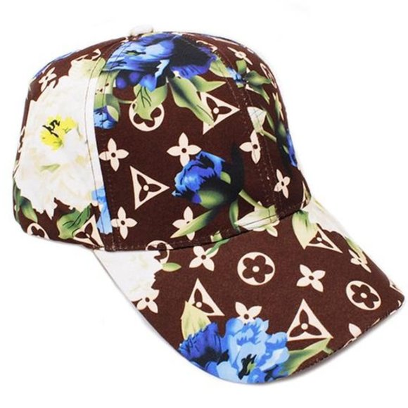 Designer inspire Floral Cap - Blue - Picture 1 of 1